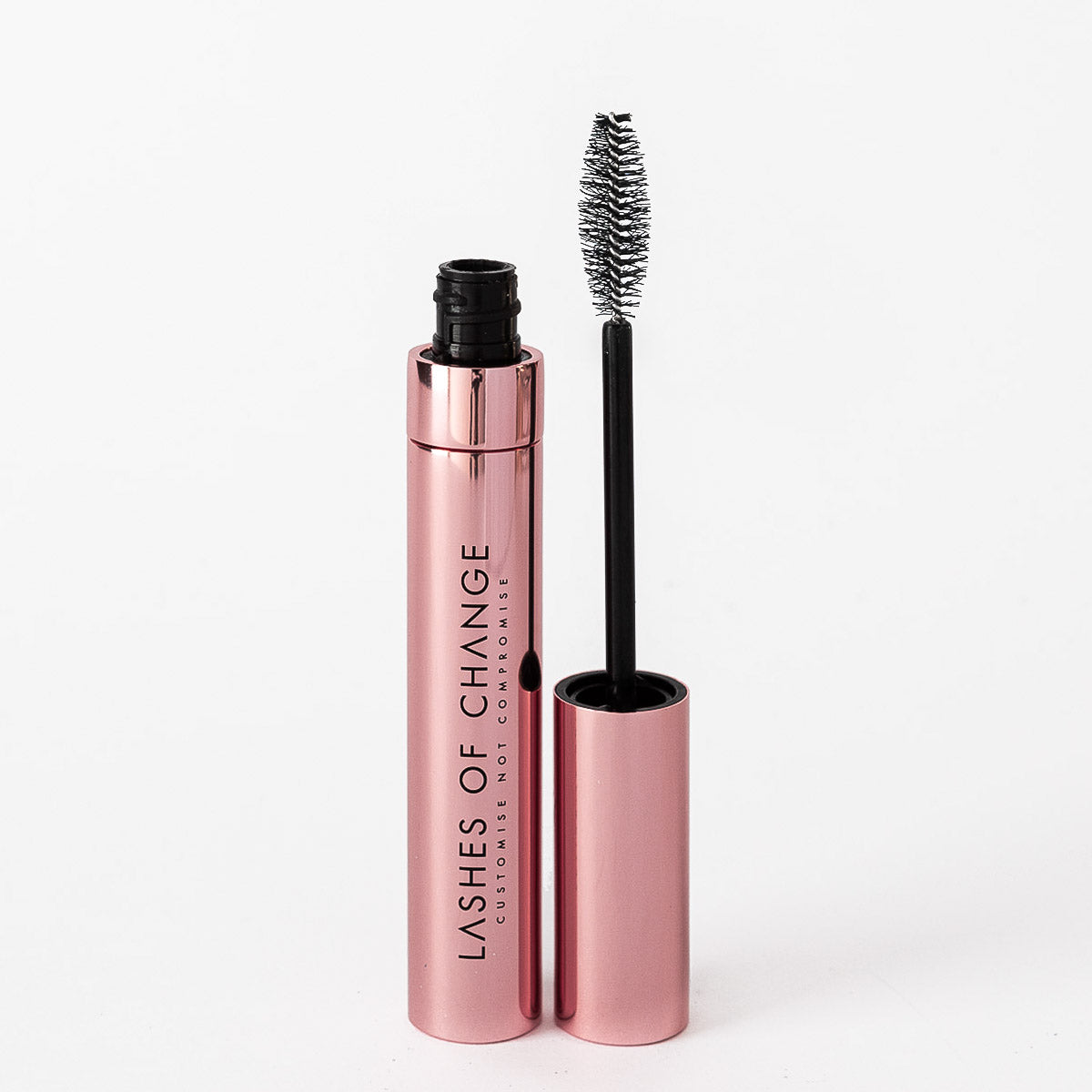 Lashes of change best sensitive eyes custom mascara. Vegan makeup Australia. The best mascara in Australia. mascara with beautiful packaging, Aluminium recyclable mascara packaging.