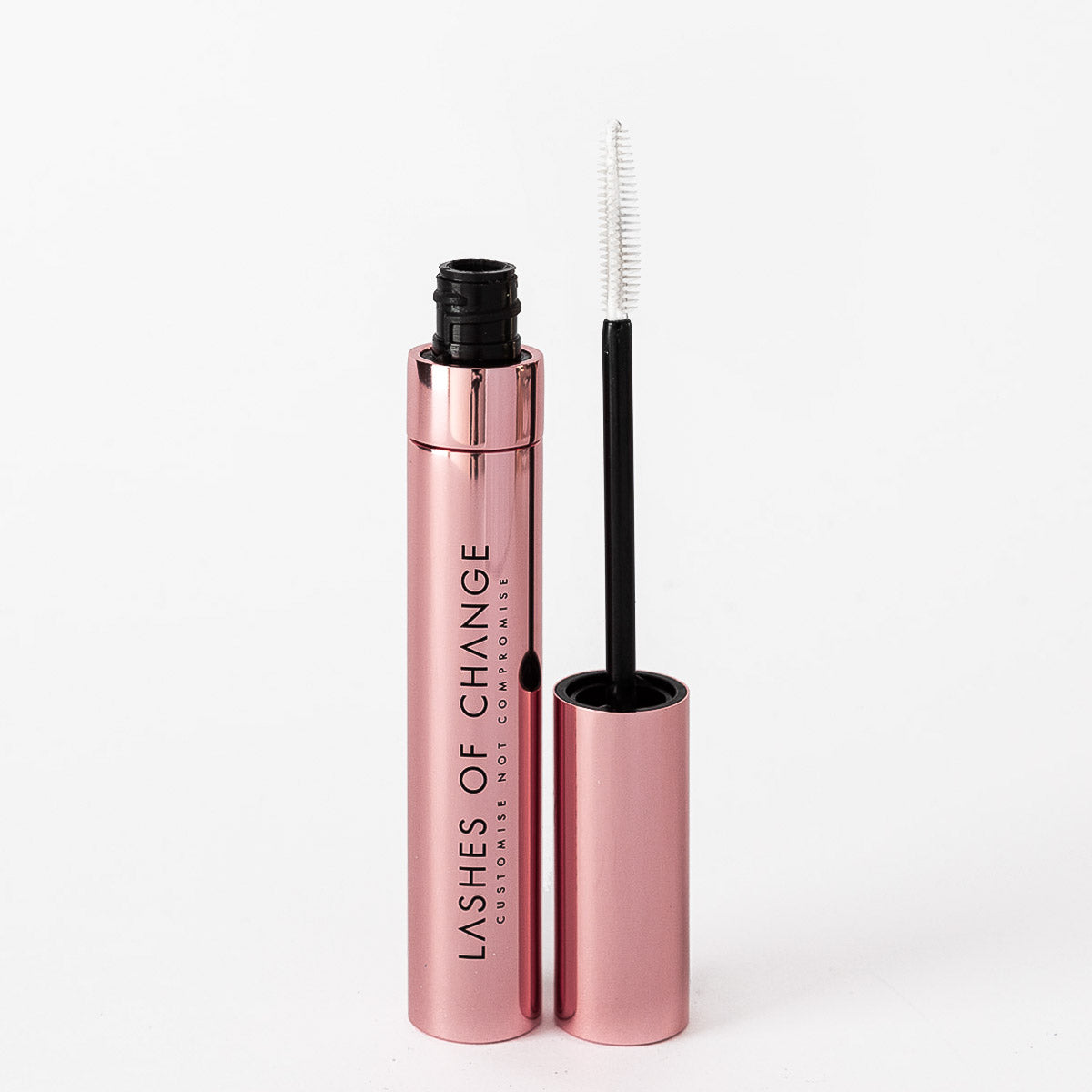 Lashes of change Best sensitive eyes custom mascara. Vegan makeup Australia. The best mascara in Australia. mascara with beautiful packaging, Aluminium recyclable mascara packaging.