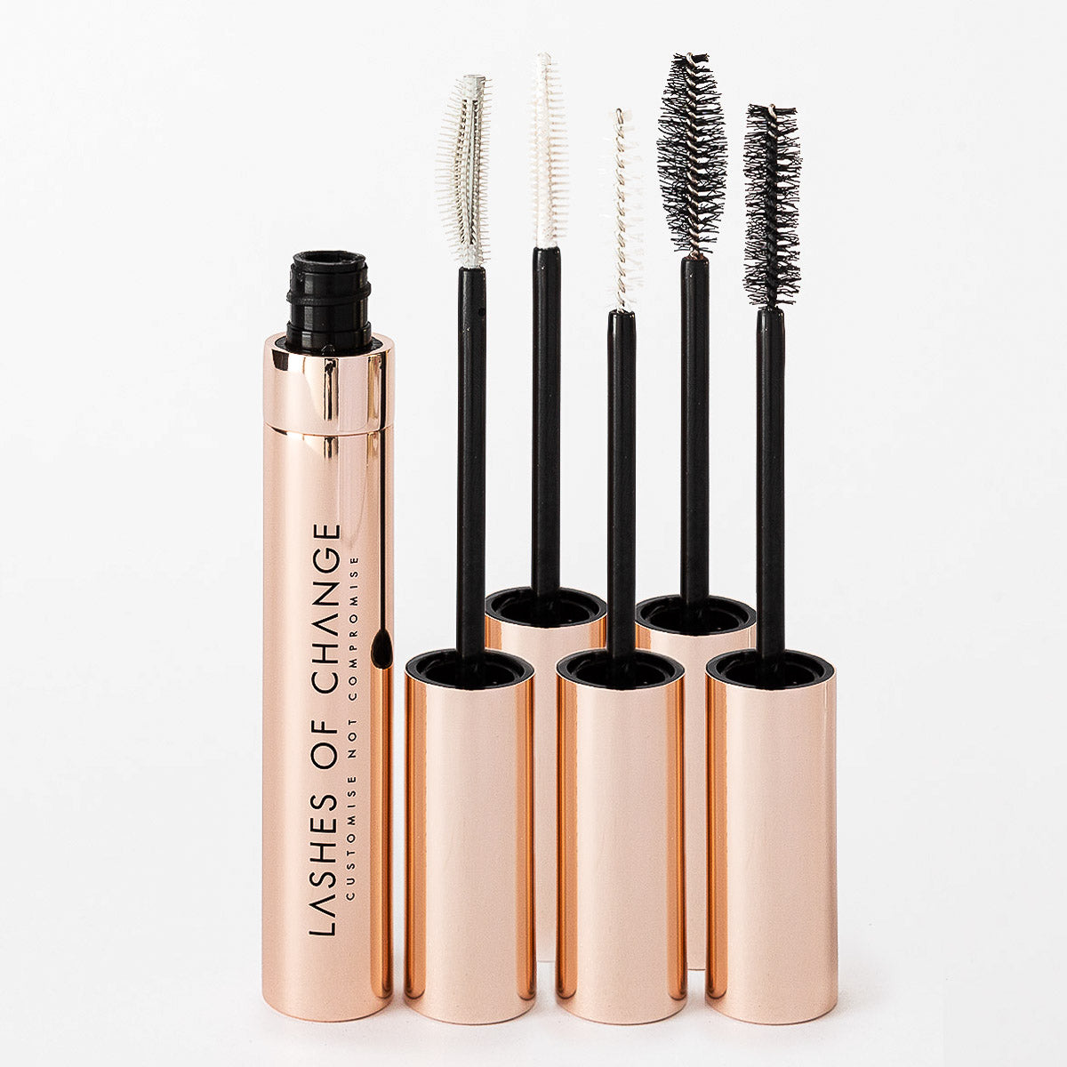 Mascara for longer lashes. Best sensitive eyes custom mascara. Vegan makeup Australia. The best mascara in Australia with custom mascara wands. mascara with beautiful packaging, Aluminium recyclable mascara packaging.