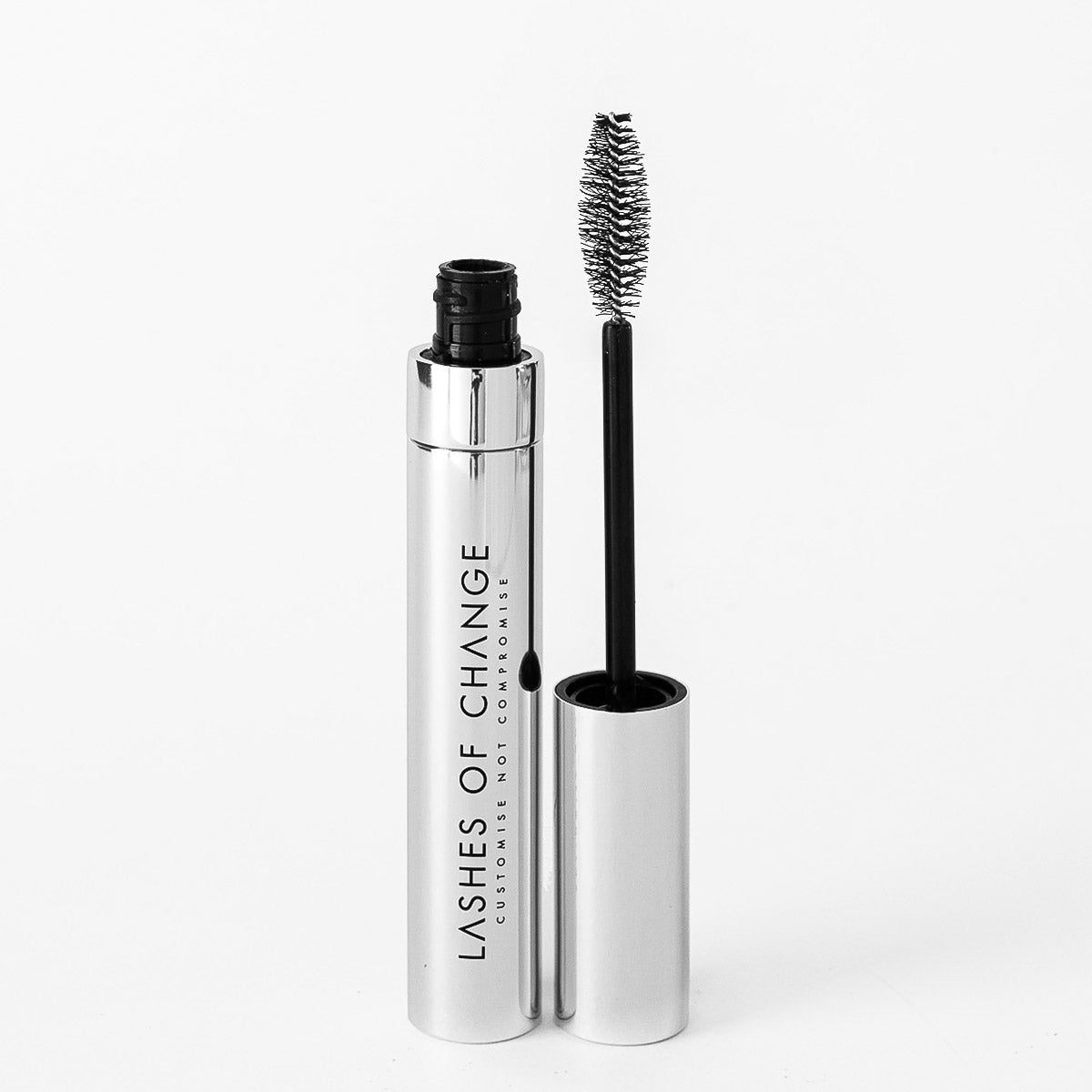 Lashes of change best sensitive eyes custom mascara. Vegan makeup Australia. The best mascara in Australia. mascara with beautiful packaging, Aluminium recyclable mascara packaging.