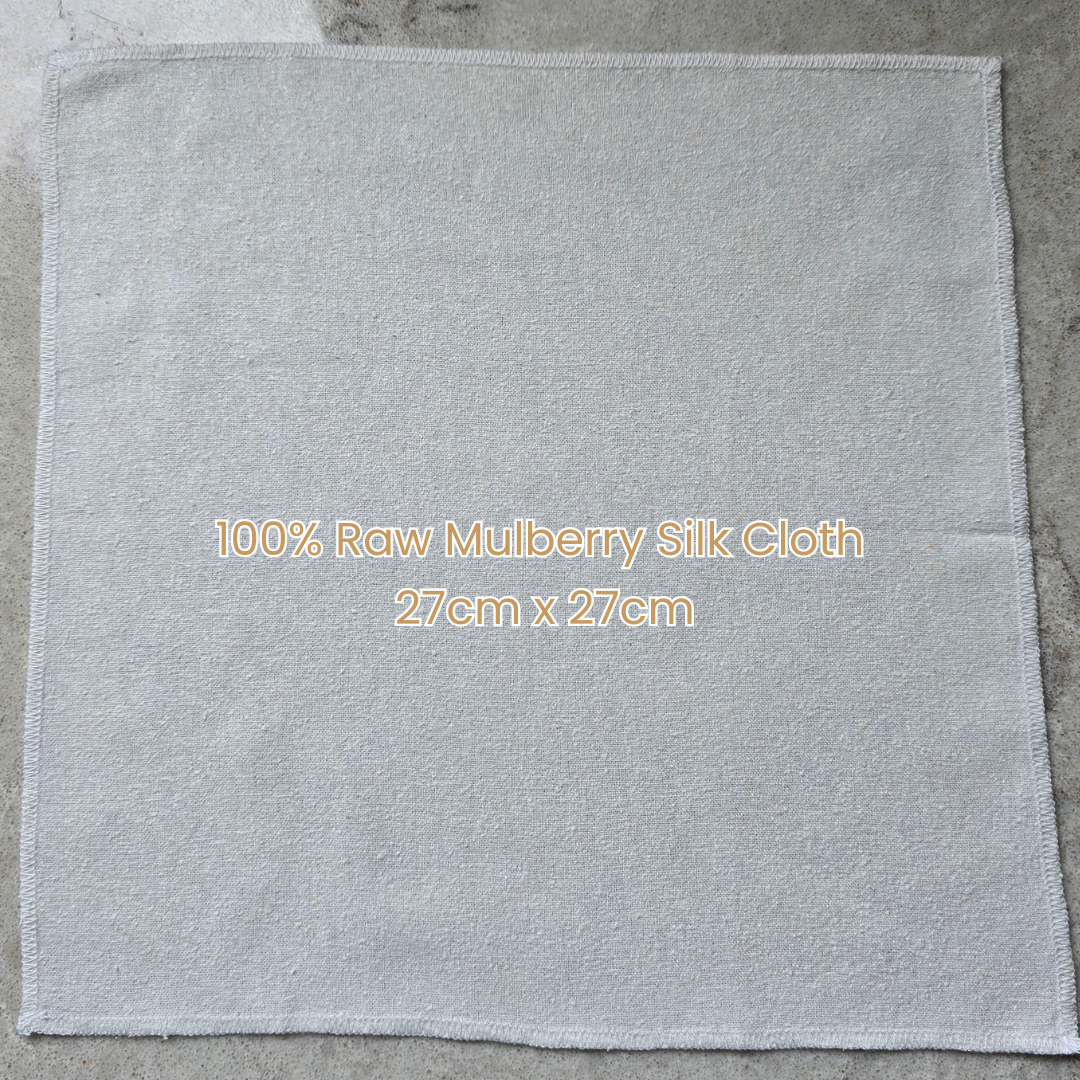 100% Raw Brushed Silk Face Cleansing & Exfoliating Cloth